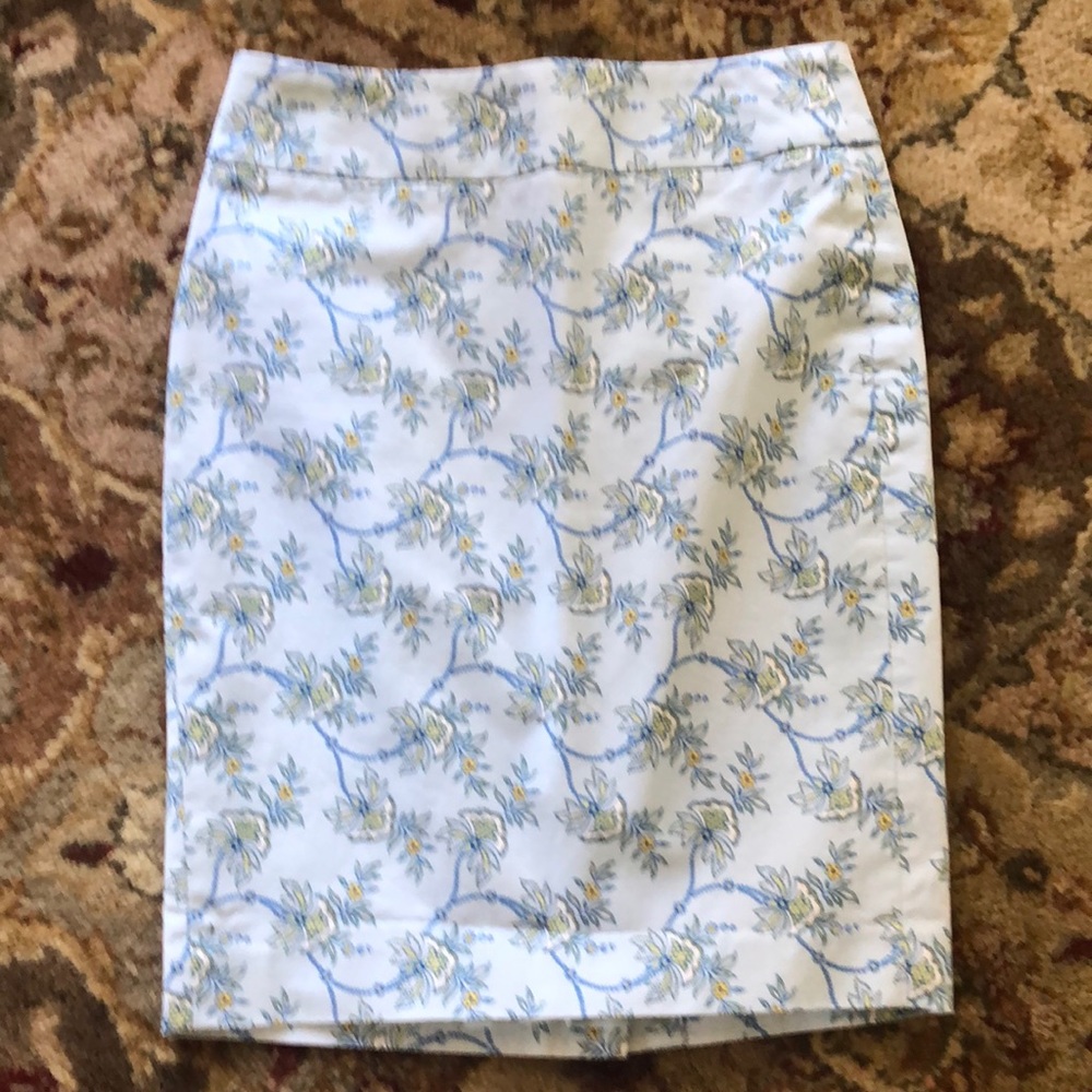 Banana Republic, 0P, blue floral skirt